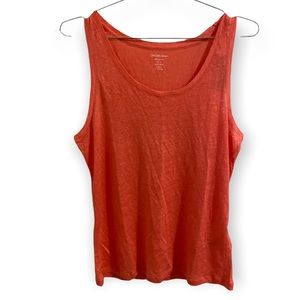 NWT Saks Fifth Avenue X Majestic Filatures Pink Linen Tank Top, Sz XL